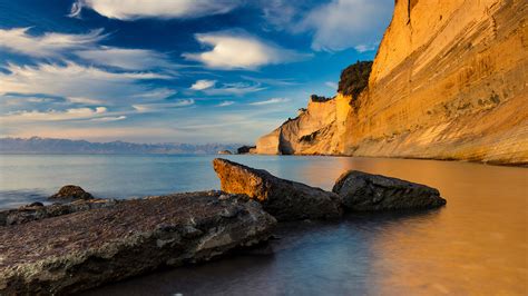 loggas beach on the island of corfu greece